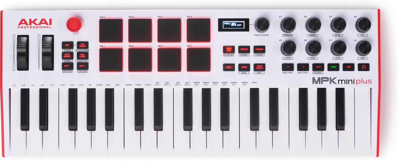 MPK Mini Plus ホワイト Akai MPK Mini Plus Controller Keyboard In WHITE - Andertons Music Co.